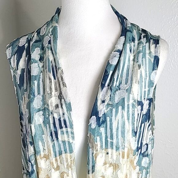 Multiples Long Summer Sleeveless Multicolor Cardigan, Size Large - Picture 3 of 7